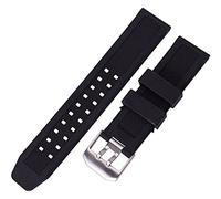 NLNKDTDPAK Brotte de silicone 23 mm ajustement for Luminox 1820/7251/3050 Watch Band Men Sport en caoutchouc Bracelet bracelet métal accessoires(Silver buckle)