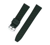 NLNKDTDPAK Caoutchouc fluor Sangle Smart Watch 18mm 20mm 22mm Sport Landbands de plongée étanche Sport Ajustement de remplacement for Smart Watchs(Grn,22mm)