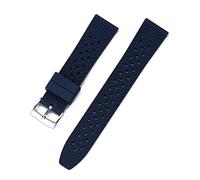 NLNKDTDPAK Caoutchouc fluor Sangle Smart Watch 18mm 20mm 22mm Sport Landbands de plongée étanche Sport Ajustement de remplacement for Smart Watchs(Blue,20mm)
