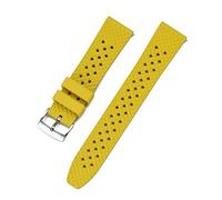 NLNKDTDPAK Caoutchouc fluor Sangle Smart Watch 18mm 20mm 22mm Sport Landbands de plongée étanche Sport Ajustement de remplacement for Smart Watchs(Yellow,20mm)