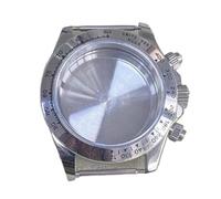 NLNKDTDPAK Convient au mouvement VK63 Boîtier en acier inoxydable 39 mm de montre for miroir saphir Couronne argentée(Steel Case)