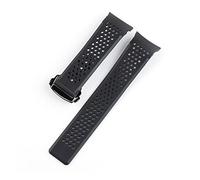 NLNKDTDPAK Dispositif de silicone en caoutchouc de 20 mm 22mm for la montre intelligente Fit for Samsung Watch 3 Galaxy étanche Bracelet d'extrémité courbe courbe noir 41mm 45mm(Black buckle,22mm)