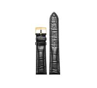 NLNKDTDPAK Fit For Omega Watch Strap Original en cuir véritable for hommes Fit for Omiga Seahorse Super Butterfly Fly Watch Band Femmes 18mm 19mm 20mm 21mm(Black-gold,18mm)