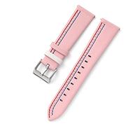 NLNKDTDPAK Gandband en cuir 20mm 22mm Modèle de point personnalisé Point de vue rapide Strap Strap Fit for Samsung(Pink,22mm)