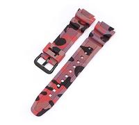 NLNKDTDPAK Groupe de montre 18 mm AQ-S810W AE-1000W AE-1200/1300 SGW-300 STRAP MEN CAMOUFLAGE Silicone en caoutchouc bracelet accessoires ajustés for Casio(Red black)