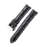NLNKDTDPAK Groupe de montre en cuir bracelet crocodile sangle 18 mm 20 22 groupe ceintures bracele(Schwarz,22mm)