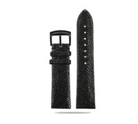 NLNKDTDPAK Le bracelet en peau de poisson perlé 20 mm et 22 est applicable for Huawei/Fit for TISSOT/Fit for Omega/Fit for Mido Accessoires montre diable for hommes femmes Boucle noire(Black bk,22mm)