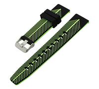 NLNKDTDPAK Livraison rapide Bande de montre for Fossil Q Founder Wander Crewmaster Grant Marshal Double couleur Silicone Watchband Smart Accessoires(Black Green)