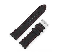 NLNKDTDPAK LYCHEE PATTURE Cuir Sangle 18mm 20mm 22mm 24mm Surveille for la main Quick Barre de rechange for ressort Remettez la courroie de rechange(Black-red wrie,20mm)