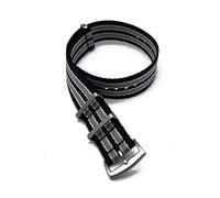 NLNKDTDPAK Nylon de montre OTAN Bandoulière 20mm 22mm Wetchand Ceinture de sécurité Courroie de remplacement Montre Accessoires for hommes(007 Black Grey,20mm)