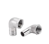 NLNKDTDPAK Raccord coudé for 90 degrés for tuyau cannelé 1/4" 3/8" 1/2" 3/4" 1" BSPT femelle x 15 mm 20 25 32 en acier inoxydable SS304(DN15 x Barb 12mm)