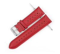 NLNKDTDPAK Regarder la sangle Courroies Cuir 18mm 20mm 22mm Surveillants de 24mm de 24mm Marron Femmes Hommes Bracelet Bracelet Bande Siver Siver Accessoires(Red,22mm)