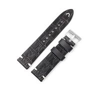 NLNKDTDPAK Sangle de montre en cuir 18mm 20mm 22mm 24mm Couture for la main for la main Vintage Alligator Watchband Wetchband Remplacement de la ceinture d'hommes(Schwarz,18mm)