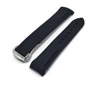 NLNKDTDPAK Sangle de montre silicone en caoutchouc pendant 20 mm 22mm ajustée for l'oméga ajusté for Tissot Fit for Casio for Huawei for Samsung Hommes Sports Waterband remplacement(2,20mm)