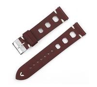 NLNKDTDPAK Sangle de montre Vintage Bracelet en cuir respirant poreux rouge noir brun 18/20 / 22 / 24mm Libération rapide Bracelets de montre Wistband(Wine red,18mm)