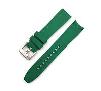 NLNKDTDPAK Sangle en caoutchouc Soft Universal Elbow Arc Rubber Band Sport Remplacement Bracelet Watch 18 mm 20 22 For Nature(Grn,18mm)