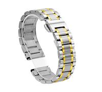 NLNKDTDPAK Sangle en métal acier inoxydable Fit for Ticwatch Pro 2020 3 Lite GTX E2 S2 Sangles de surveillance bracelet remplacement la bande montres durables mode(Silver and Gold,GTX)
