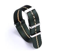NLNKDTDPAK Sangle lisse Nylon Nylon Noir/Rouge/Bleu Khaki Fit for la plupart des montres Ceinture de sécurité Bracelet Bracelet de montre Bande de montre Hommes de rechange 20mm 22mm(Green-Khaki,2
