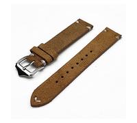 NLNKDTDPAK Sangles de montre Vintage en cuir Libération rapide Bandes de surveillance for hommes Femmes Regardez accessoires 20mm 22mm(Khaki-White line,22mm)