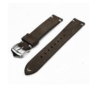 NLNKDTDPAK Sangles de montre Vintage en cuir Libération rapide Bandes de surveillance for hommes Femmes Regardez accessoires 20mm 22mm(Grey-White line,20mm)