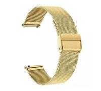 NLNKDTDPAK Sangles en acier inoxydable Déplacez 3 ForRunner 245 645 Music Smart Watch Band Band 2 0mm 3 Correa Fit for Garmin Venu SQ Fit for Vivoactive(Gold milan)