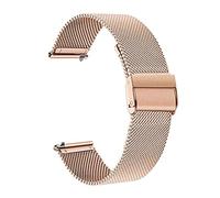 NLNKDTDPAK Sangles en acier inoxydable Déplacez 3 ForRunner 245 645 Music Smart Watch Band Band 2 0mm 3 Correa Fit for Garmin Venu SQ Fit for Vivoactive(Rose gold milan)