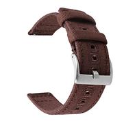 NLNKDTDPAK Sorgon de la montre for les hommes Women Premium Nylon Watch Fit for Samsung for Galaxy for Huawei for Hamilton for Kaki 18 mm 20 22(Brown-silver buckle,20mm)