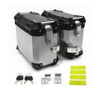 NLNNBCKVDV Moto pour F750GS F850GS R1200GS R1250GS Moto Valise Latérale Supérieure Boîte À Bagages Sac Rangement Coffre Arrière Casque Topcase Accessoires(ARGENTÉ)