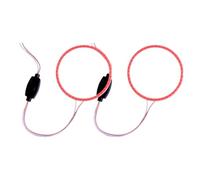 NLNPFGHVZY Auréoles pour auto Anneau Led Circulaire Moto Automobile Phare DRL 2 Pièces 60mm 70mm 80mm 90mm 100mm 110mm 120mm, Yeux D'ange Halo Voiture Œil d'ange pour phare avant(Red 2PCS,60mm)
