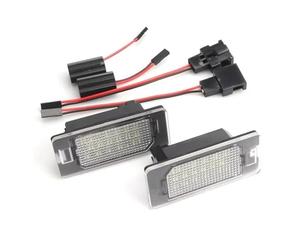 NLNPFGHVZY Éclairage Plaque Immatriculation Pour Skoda Pour Rapid Pour Yeti Pour Octavia 3 B6 Pour Fabia 2 Pièces 6000K Blanc Plaque D'immatriculation LED Lumières Numéro Lampes