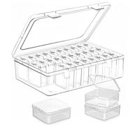 NLONLL 30 Pièces Mini Boîte Rangement en Plastique avec Couvercle 5,5 x 5,5 x 2cm Petite Boite de Stockage Transparentes pour Collecte de Petits Objets Perles Travaux Manuels Bijoux Articles