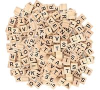 NLONLL 400 Pièces Lettres en Bois Puzzle Alphabets A à Z Tuiles de Lettre en Bois Artisanat avec Numéros pour Travaux Manuels, Orthographe, Cadeau, étude, à l'artisanat