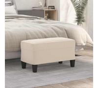 NLQMSU Banc Crème 70x35x41 cm Tissu Microfibre | Banquette multifonctionnelle, repose-pieds, bout de lit, rembourrage mousse, tissu résistant aux taches, manuel de montage