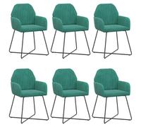 NLQMSU Chaises de Salle à Manger 6 pc Velours Turquoise | Assise aérée,dossier incliné,accoudoirs plats,structure métal,55 x 50 x 84 cm,entretien au chiffon humide