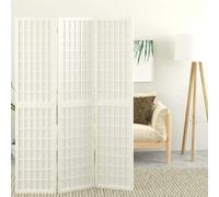 NLQMSU Cloison Pliable 3 Panneaux 120x170 cm Blanc en Bois de Sapin Massif | Style japonais shoji, papier de riz translucide, pliage facile, montage guidé, décoration orientale