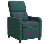NLQMSU Fauteuil de Massage Inclinable Vert Foncé Tissu | 6 points de massage ciblés, télécommande sans fil, programmes variés, mousse et fibre, tissu polyester respirant, angle 115°
