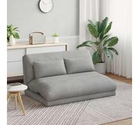 NLQMSU Fauteuil de Sol Velours Gris Clair Ajustable | Dossier Multi-Positions 90-180°, Rembourrage Moelleux, Design Compact, Entretien Facile