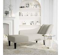 NLQMSU Fauteuil Long avec accoudoir Droit crème Velours | Mousse haute résilience, coin cosy, espace de loisirs, maison ou bureau, repassage des plis
