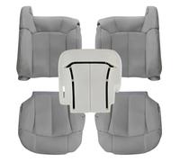 NLQR Housses de siège inférieur et arrière côté conducteur et passager et coussin en mousse de rechange compatibles avec Chevy Silverado Sierra Tahoe Suburban 1500 2500 3500 1999 2000 2001 2002