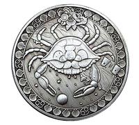 NLR FUN Pièces commémoratives en Constellation Béliers/Taurus/Gémeaux/Cancer/Léo/Vierge/Balance/Scorpion/Sagittaire/Capricorne/Verseau/Poissons Collection d'arts Souvenirs- 1 pièce (Cancer)