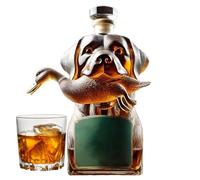 Nlrlo Bouteille d'alcool | Bouteille à décanter en verre pour whisky, récipient hermétique pour alcool, sculpture de chien, décoration d'intérieur, centre de table, clé de vin en caoutchouc Bon Party