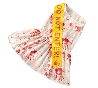 Nlrlo Costume d'Halloween pour animal de compagnie, costume d'Halloween pour chien - Costume d'Halloween à imprimé Vista pour chiens | Jupe sang d'Halloween pour chien - Vêtements de