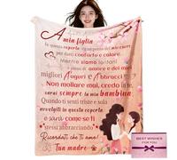 NlsqEU Cadeau Fille Couverture, Cadeau Anniversaire Fille Couverture, Anniversaire Fille Couverture, Cadeau Fille Couverture en Flanelle, Cadeau Fete des Anniversaire Noël 150x130 cm (Italian)