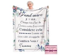 NlsqEU Cadeau pour Mamie, Plaid Couverture Mamie, Cadeau Anniversaire Mamie Flanelle Cadeaux de Fête des Mères Cadeaux de Noël Cadeaux pour Mamie 59 * 51 Pouces (Français)