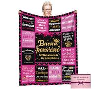 NlsqEU Cadeaux de Retraite, Couverture de Cadeaux de Retraite, Ccadeaux pour Les Femmes et Les Hommes à la Retraite Flanelle Couverture Cadeaux de Retraite Heureux 59 * 51 Pouces (Italien)