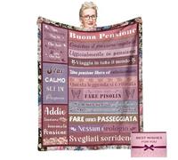 NlsqEU Cadeaux de Retraite, Plaid Couverture de Cadeaux de Retraite, Ccadeaux pour Les Femmes et Les Hommes à la Retraite Flanelle Couverture Cadeaux de Retraite Heureux 59 * 51 Pouces (Italien)