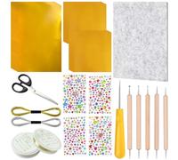 NlsqEU Film de gaufrage doré, kit de film de gaufrage décoratif, feuille de transfert dorée, film de gaufrage, bricolage, feuille d'aluminium d'art, accessoires de bricolage, pour le bricolage, la