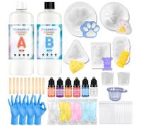 NlsqEU Kit de bricolage Squishy - 500 ml - Silicone liquide - Rapport d'aspect 1:1 - Cadeau créatif avec moule, gant, ruban à mesurer, baguettes en bois - A