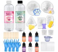 NlsqEU Kit de Fabrication Squishy, 500ml Silicone Liquide AB 1:1 Mélangé en Doux pour Squishy Maker Caoutchouc pour Fabrication de Squishy Kawaii Bijoux, Porte clés, Artisanat