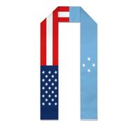 NLWQEKV Amérique et Micronésie - Écharpe de remise de diplômes, écharpe, châle décoratif, drapeau micronésien, pour étudiants à l'étranger, cours d'études internationales